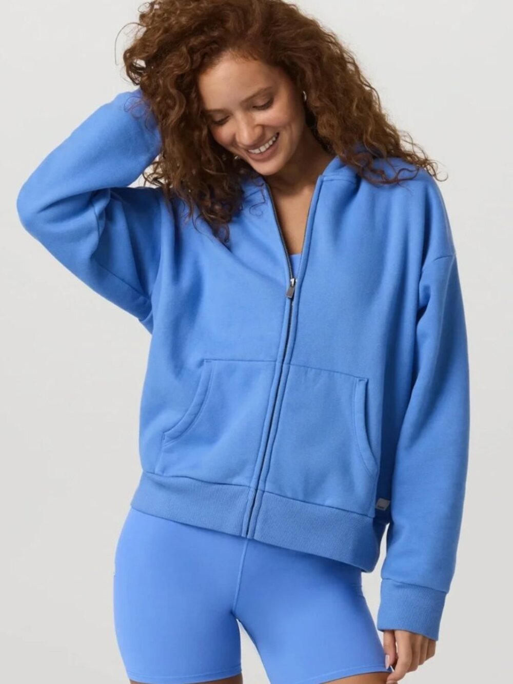 NWOT Vuori Restore Oversized Full Zip Hoodie in Riviera Blue - Women's XS